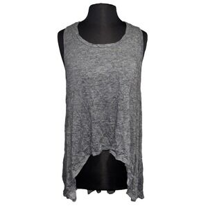 Comfy U.S.A Asymmetrical Tank Top Size Small Gray Heathered Tunic‎ High Low Hem